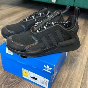 NWT All Black Adidas NMD Shoes Women Size 6